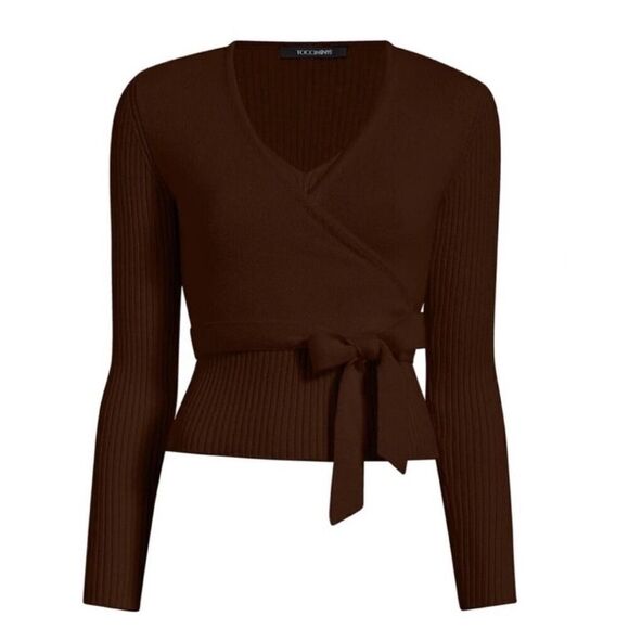 TOCCIN NY Ada Tank Wrap Sweater in Chocolate Brown NWT Size Medium - Picture 3 of 8